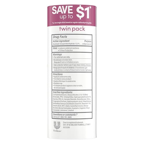 Image of Dove Advanced Care Antiperspirant Caring Coconut, Deodorant Stick for Women, for 48 Hour Protection And Soft And Comfortable Underarms, 2.6 Ounce (Pack of 12)