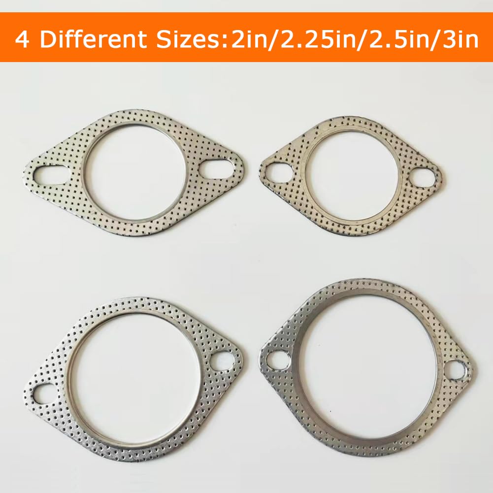 2 pezzi Guarnizione di Scarico, Guarnizioni di Scarico Delle Automobili,Guarnizioni Scarico Per Tubo Collettore Flangia Guarnizi (2.5in Inner Diameter,63-64mm/110mm)
