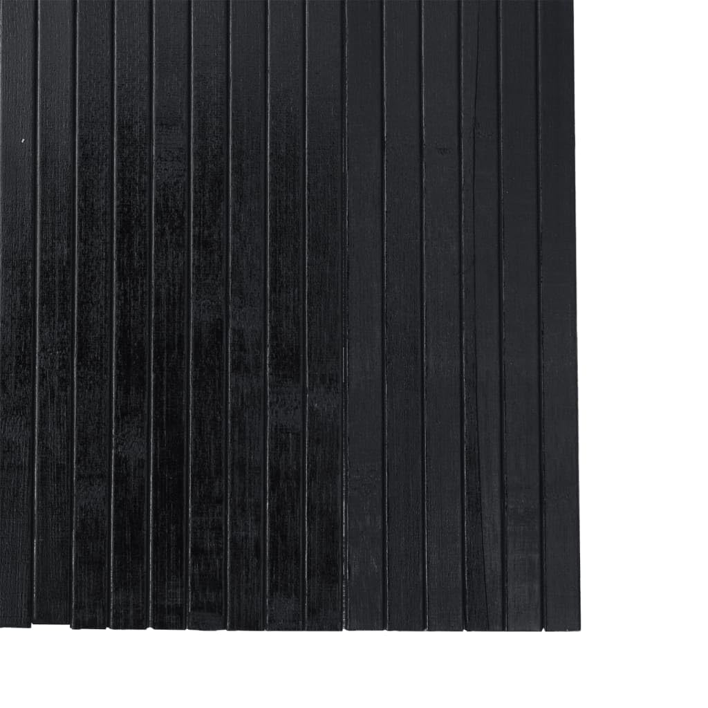 Paravent noir 250 x 165 cm en bambou enroulable