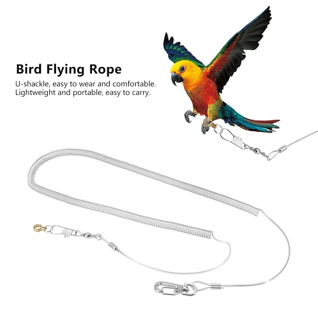 Foto 5 de 8 de Aoutecen Juguetes de Plástico para Pájaros Cuerda de Entrenamiento para Loros Cuerda Voladora para Pájaros…