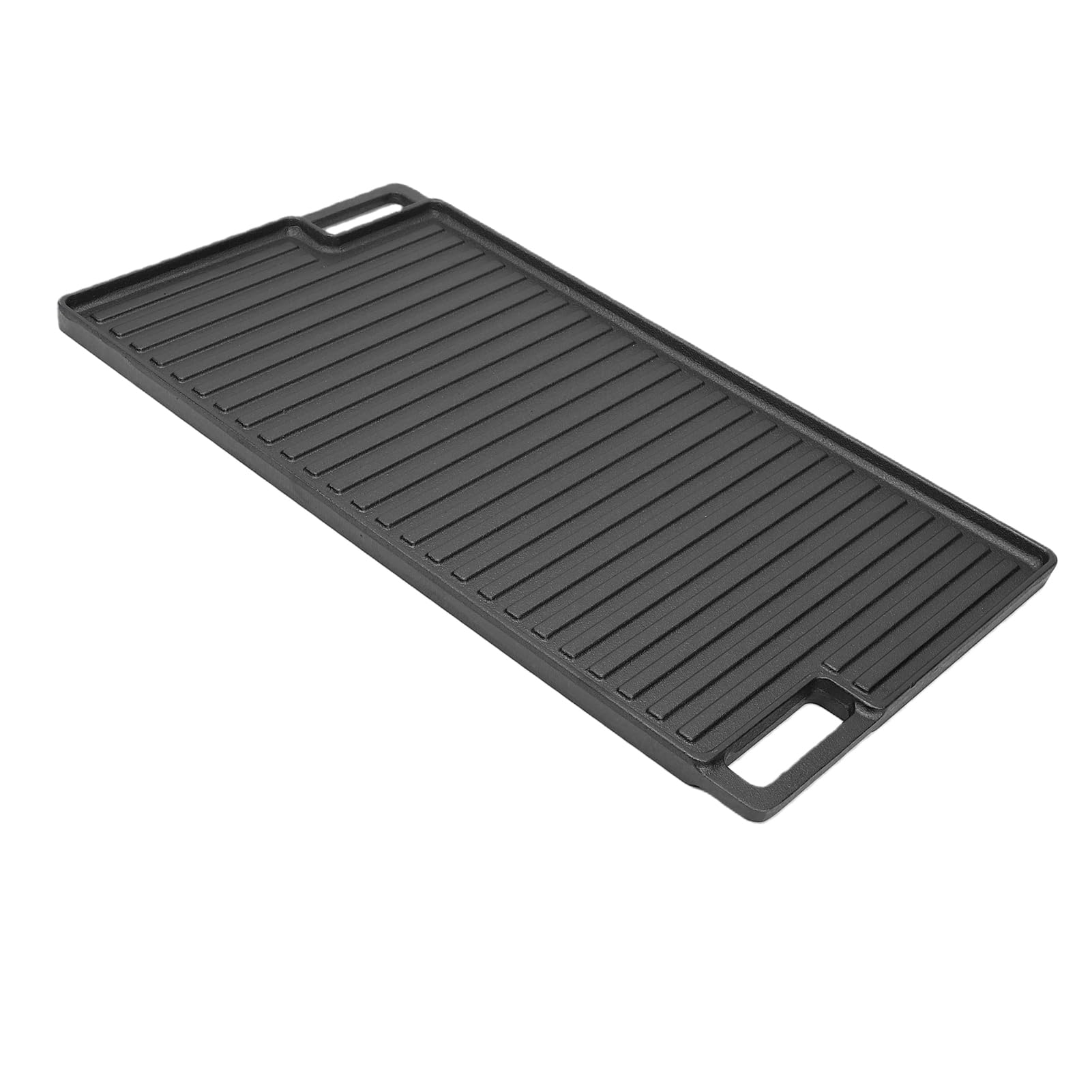 Piastra Reversibile in Ghisa, Bistecchiera a Doppia Faccia 17,9 X 10 Pollici, Calore Uniforme, Superficie di Cottura Piatta e Scanalata, Manici Cavi per Fornelli, Forno, Barbecue da