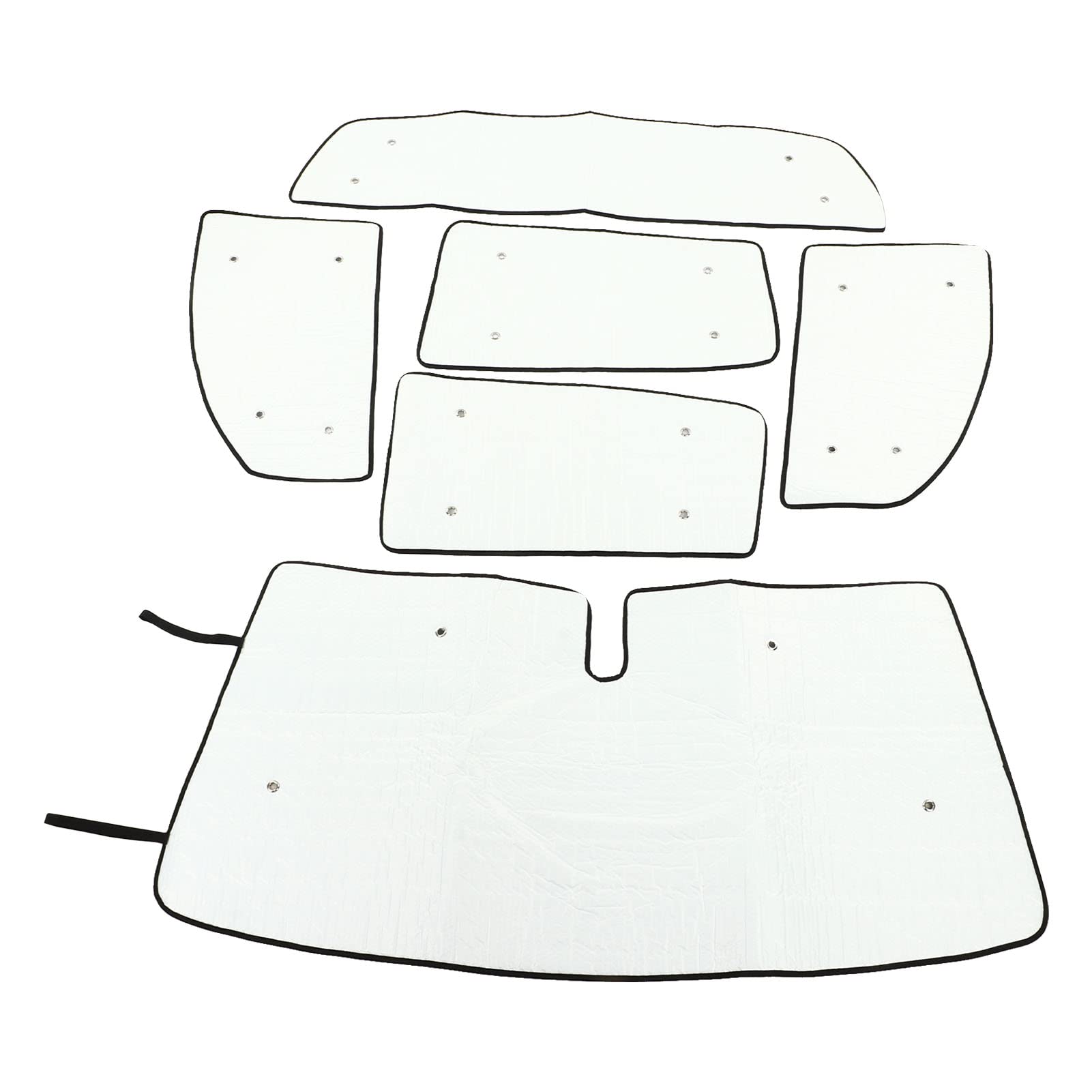 Aramox Parasol para Coche, 6 Piezas 210T Papel de Aluminio Reflectante PE Algodón Parasol para Ventana Protector Térmico UV para Ventanas Laterales del Parabrisas, con Ventosas para XK50 2007-2021