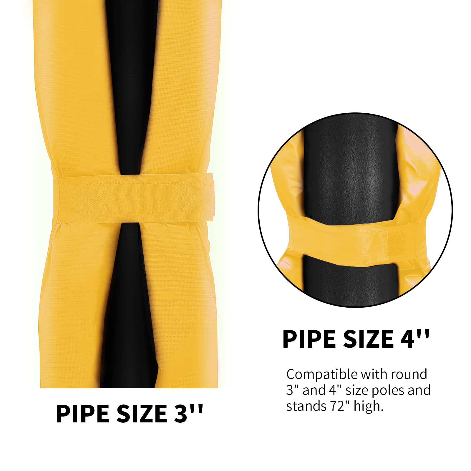 PROGOAL 6FT Tall Round Poles Pad Basketball Pole Paddings For A 3x3 35x35 4x4