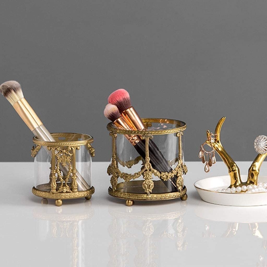 Portapenne retrò per la casa, Scatola portaoggetti, Set Decorativo, Pennello per Sopracciglia cosmetico, personalità, Elegante e Carino, Organizer da scrivania Multifunzionale, portamatite