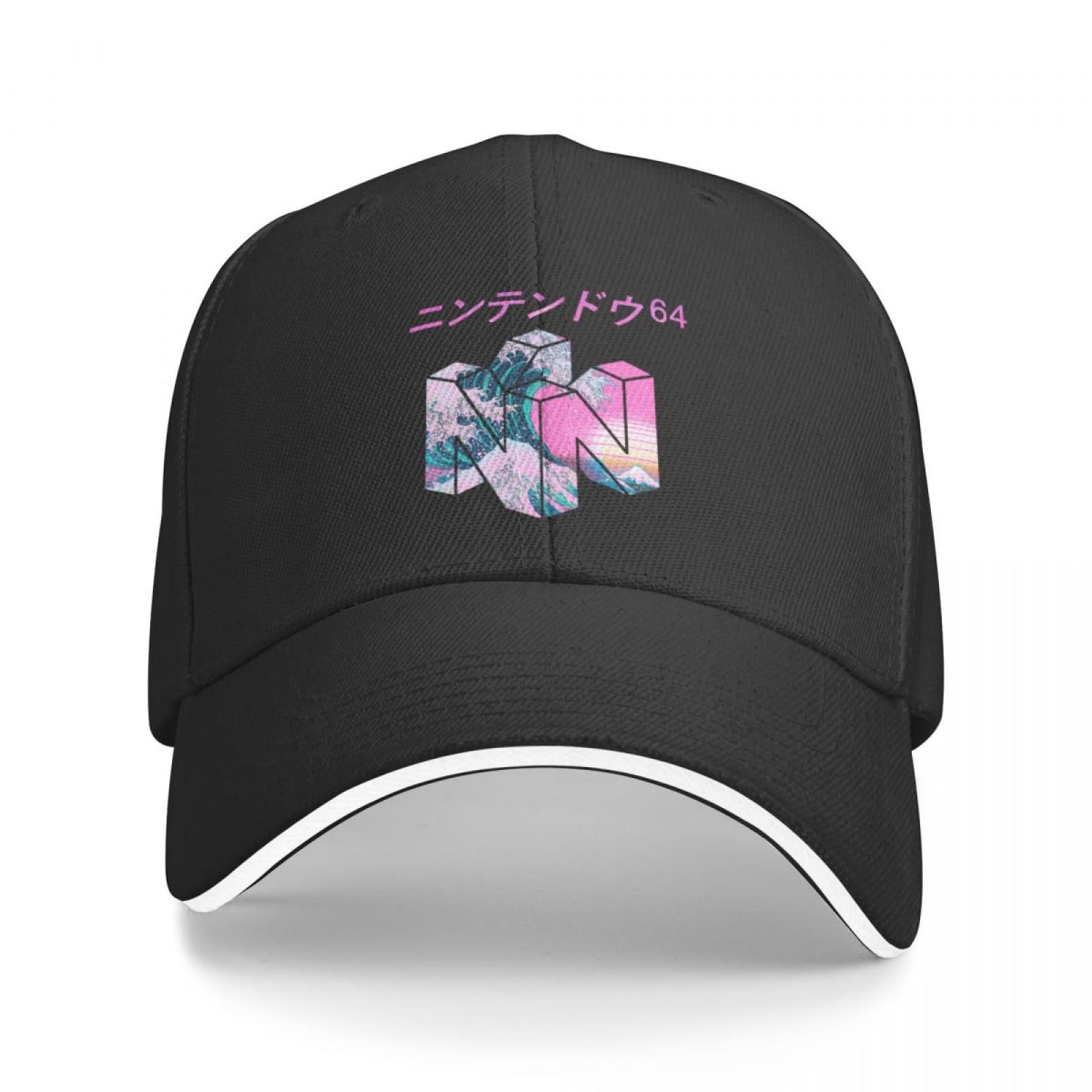 Cizieoe Unisex Black Baseball Cap N.6.4 Gaming Vaporwave Logo Hard Hat New Ins