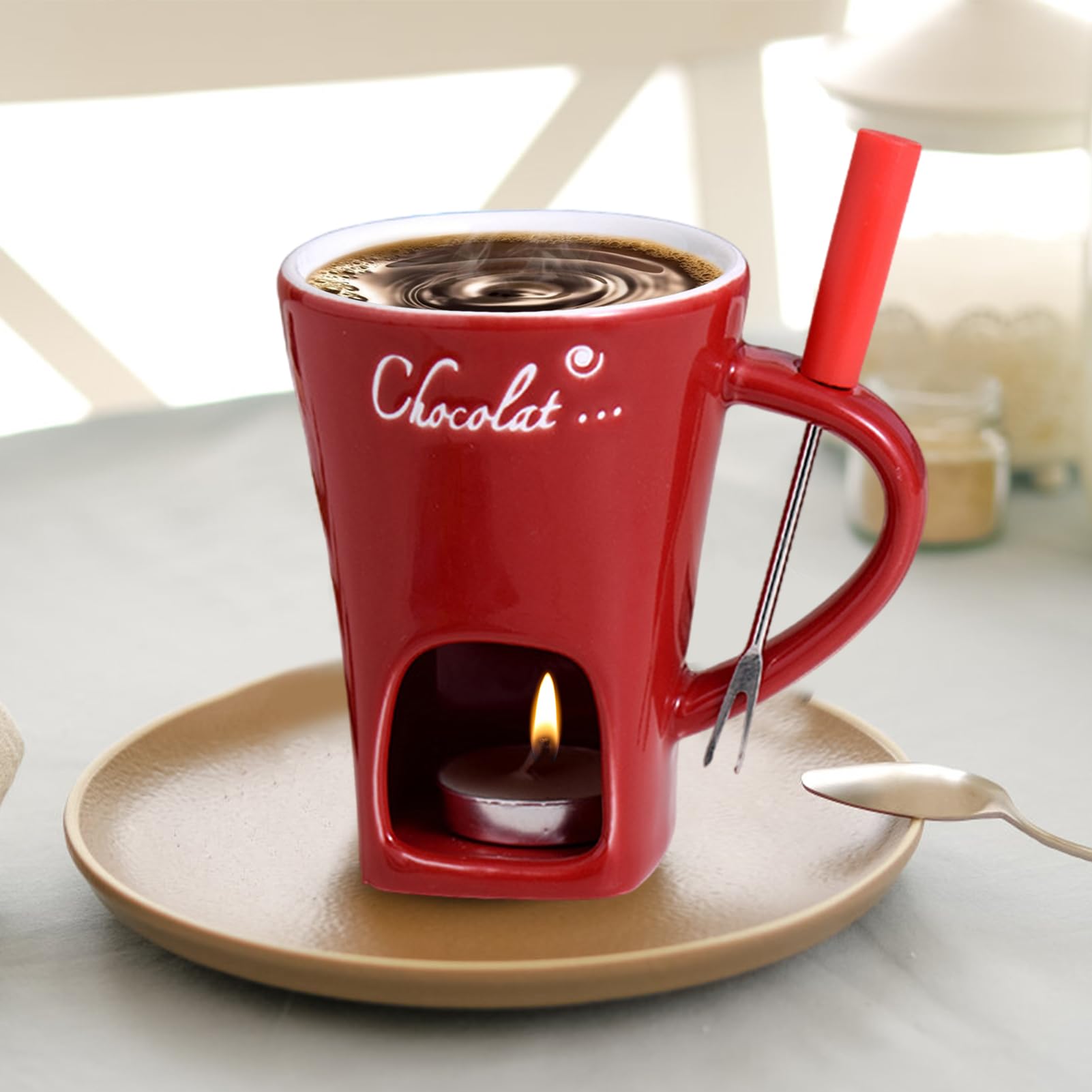 2 stuks chocoladefondue mok keramiek 130 ml chocolade fondue cup