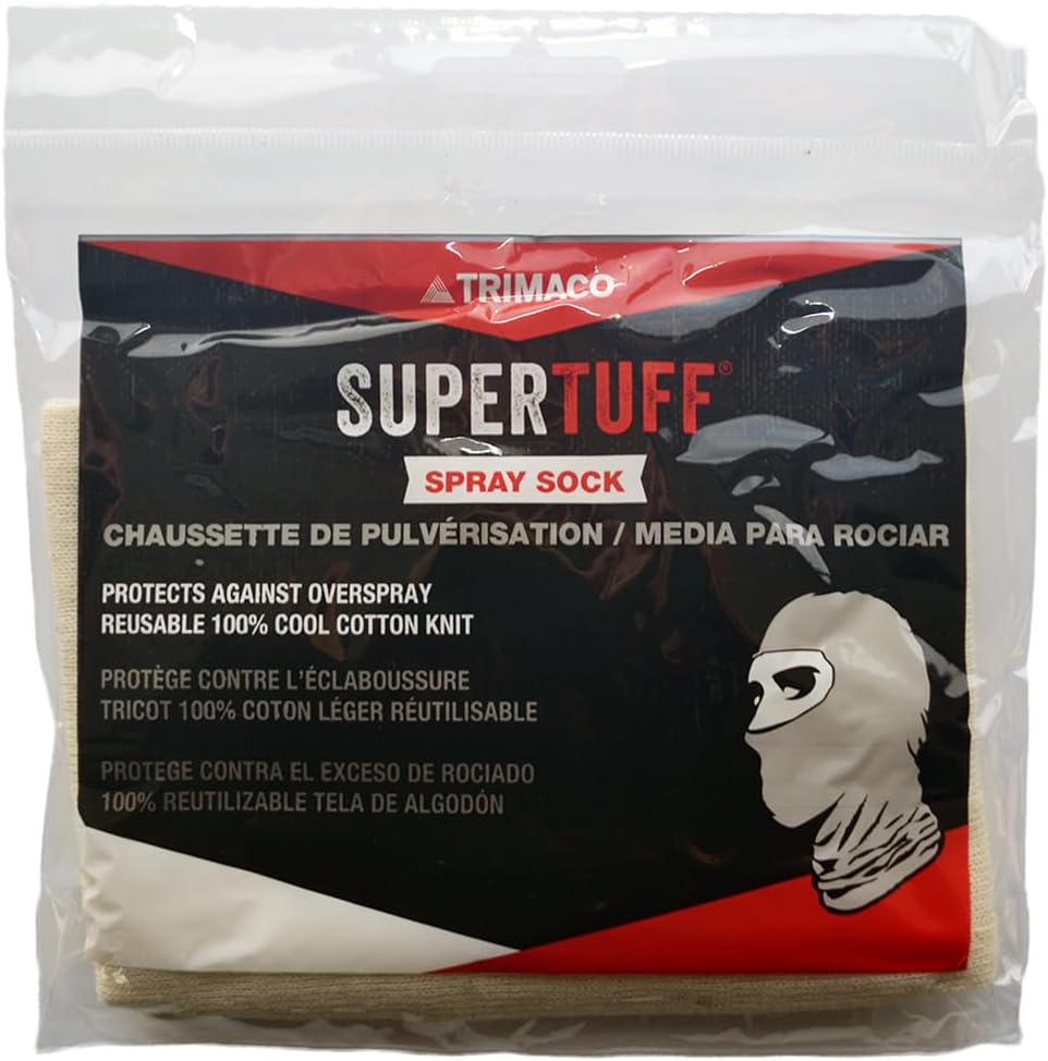 Trimaco SuperTuff Cotton Spray Sock, White, 1 Count, Unisex Adult, Painters, DIY Enthusiasts, One Size