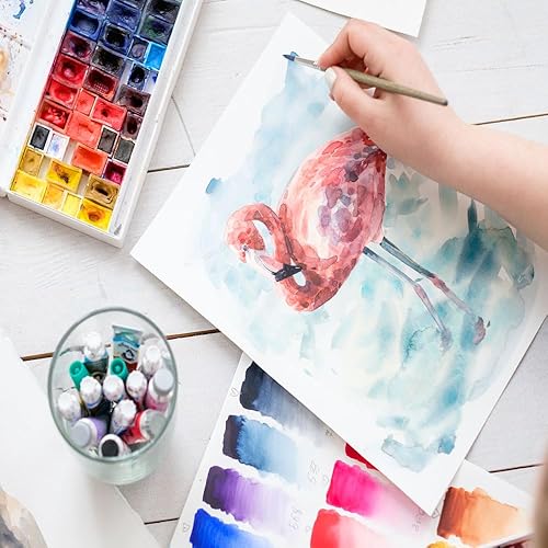 Miniatura 5 de Green Field - Papel de acuarela de cáñamo, 11 x 14 pulgadas (12 hojas), papel de arte en blanco sostenible de alta calidad sin árboles para dibujar,