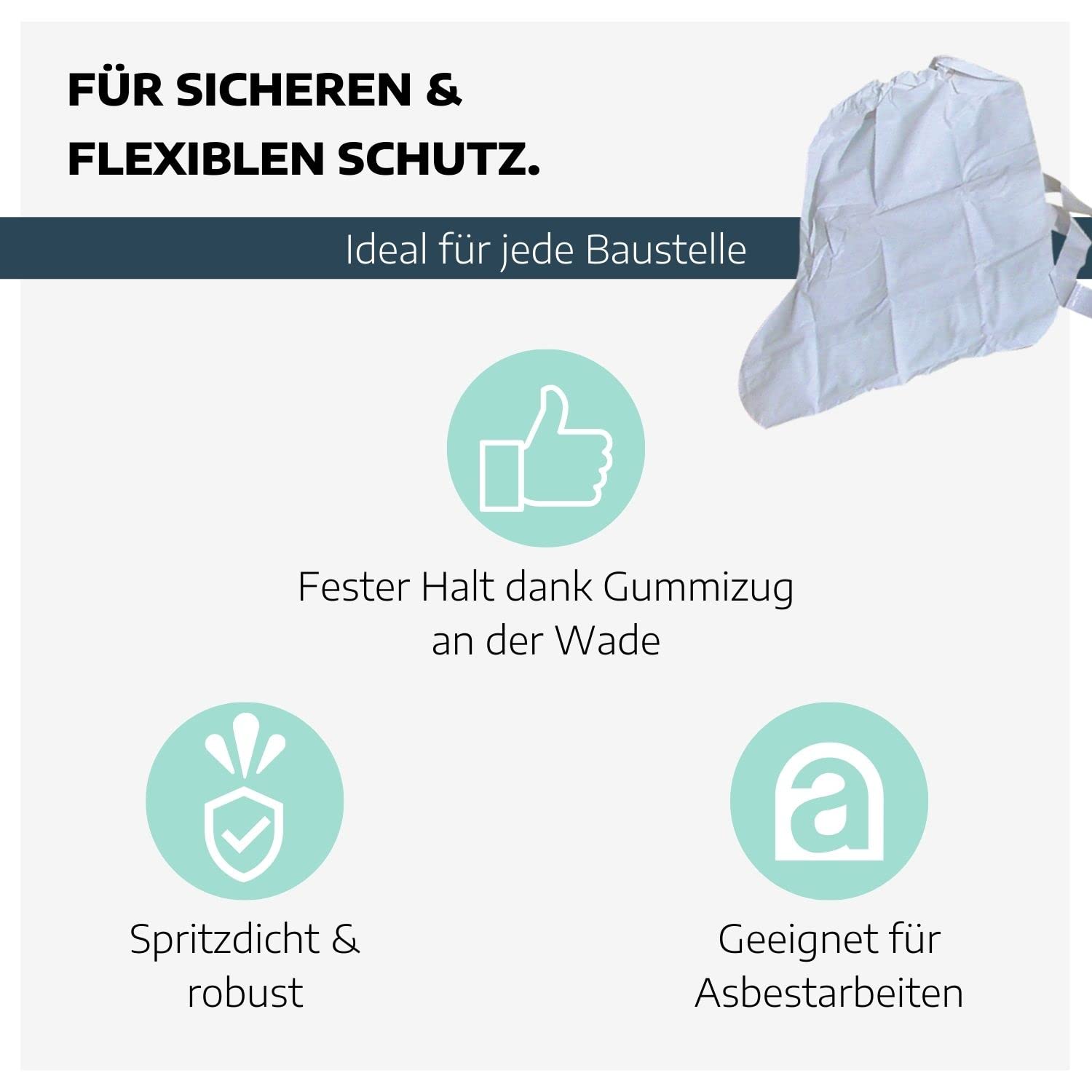 Überstiefel hohe Ausführung Weiß I 10 Stk. Schuhüberzieher Einweg aus Polyethylen I Schuh-Überzieher wasserdicht mit doppelter Sohle I 39 x 55 cm Schuh-Schutz Überzieher