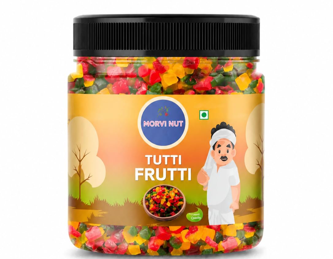 MORVI NUT Tutti Frutti 400GM | Sweet & Colorful Candied Fruits | Perfect for Baking, Desserts & Snacking | Vibrant Tooty Frooty for Cakes, Ice Cream, Cookies & More - Pack 1-image-7
