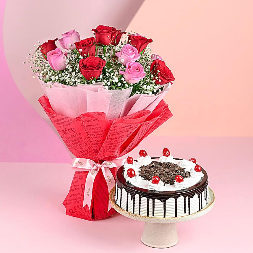 Fnp Roses N Black Forest Cake Combo-picture-11