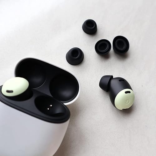 Miniatura 6 de A-Focus Pixel Buds Pro - Kit de almohadillas para las orejas, funda suave de silicona, 3 pares de almohadillas de repuesto con accesorios de llavero