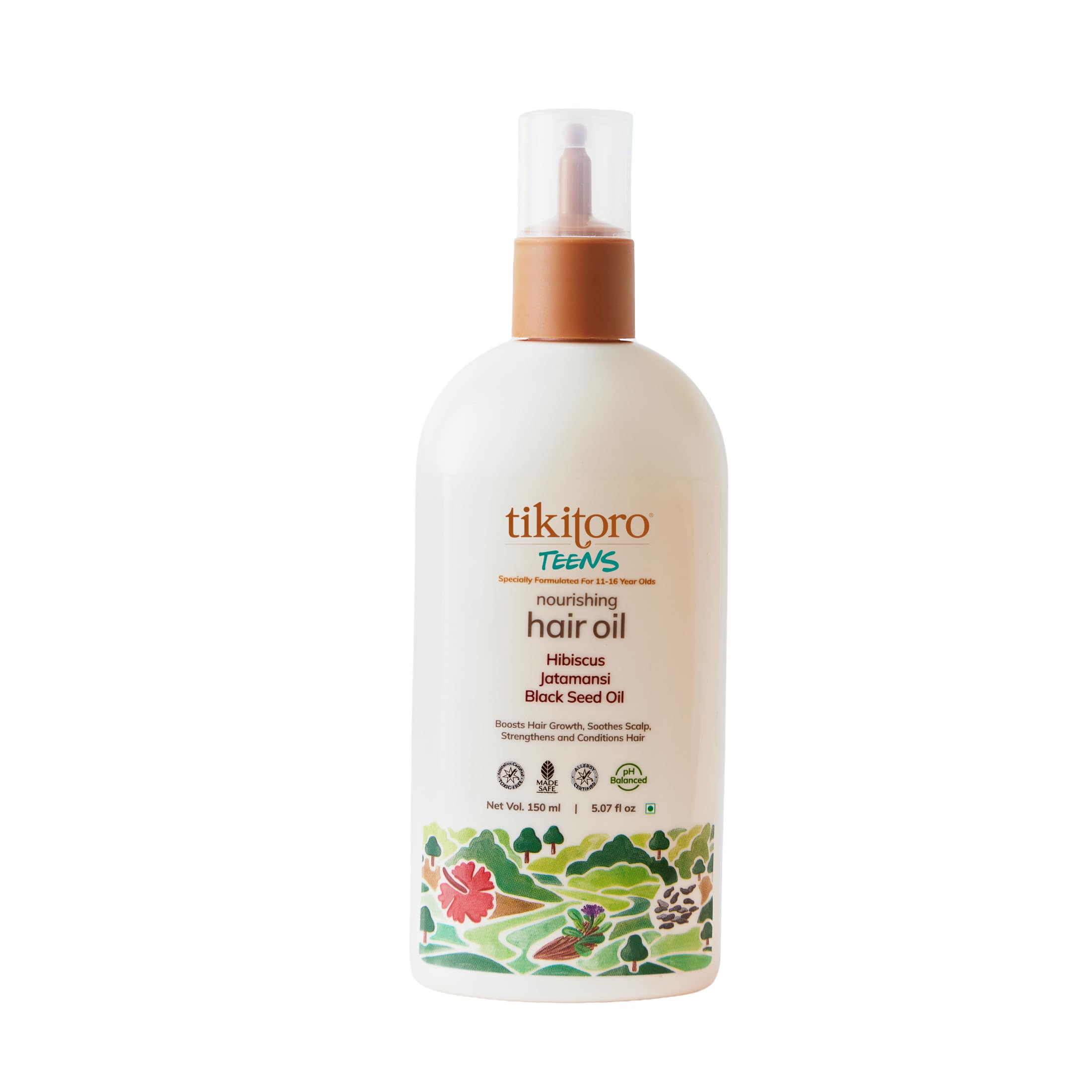 Tikitoro Teens Nourishing Hair Oil 100% Vegan with Black seed oil, Hibiscus, & Argan, Promotes Hair Growth & Conditions Scalp, Non-sticky, Non-smelly & Non-greasy, No Parabens & Sulphates (150 ml)-image-11