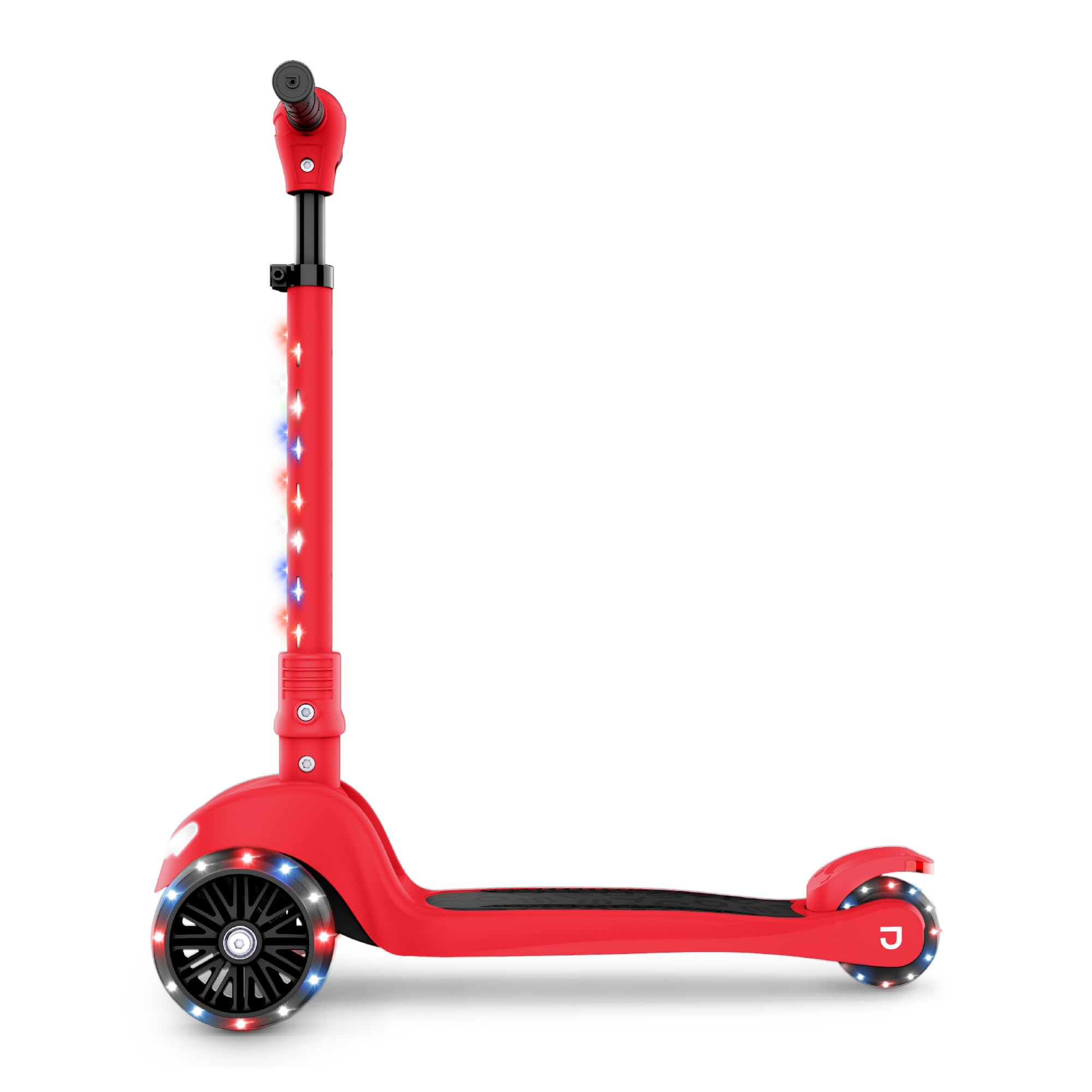 Jetson 3-Wheel Light-Up Kick Scooter, Lights on Stem & Wheels, Height Adjustable Handlebar, Rear Brake, Foldable, Ages 3+