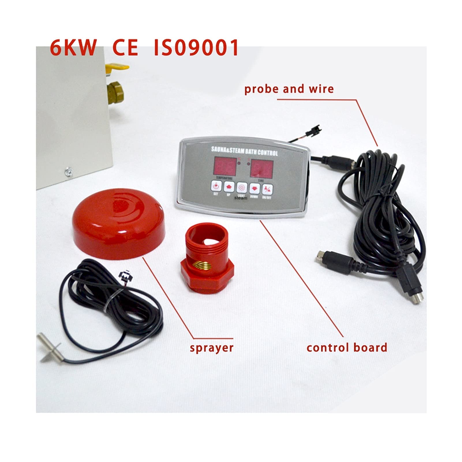 Generatore di Vapore per Sauna, 6kw. Generatore di vapore for Sauna Bath Home Spa Doccia con ST-135m. controller.