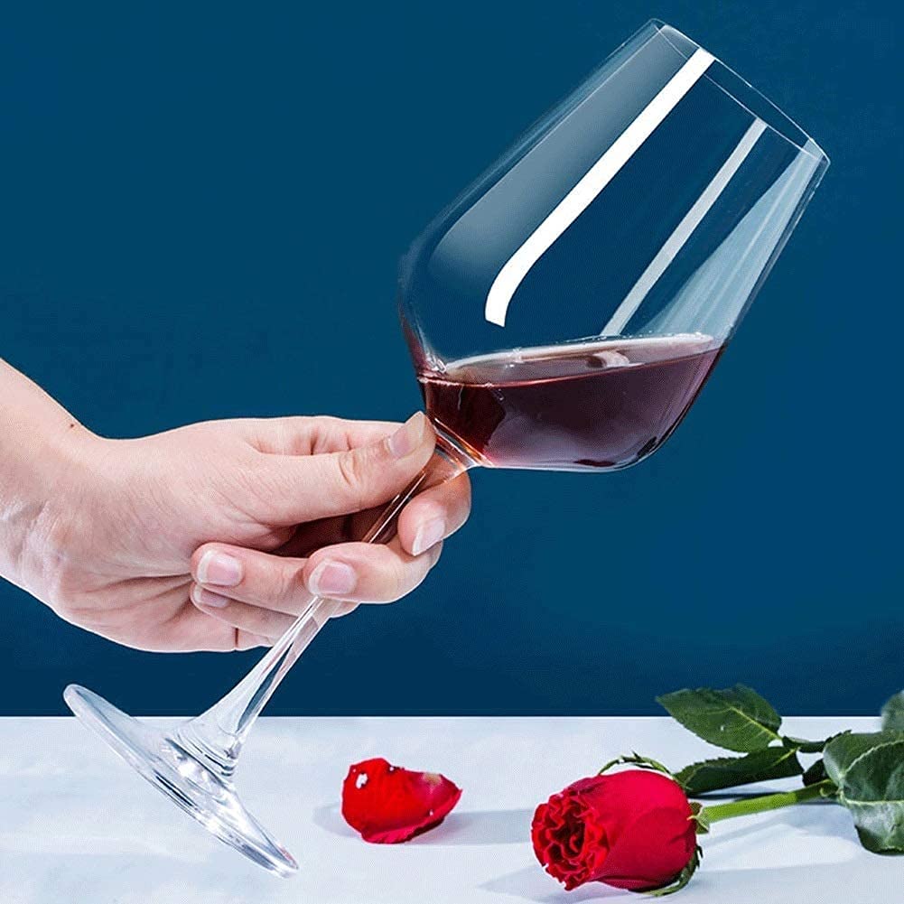 Zuverlässige Rotweingläser, transparent, großes Weinglas für Rotwein, Stielgläser, 2 Stück, 650 ml (Farbe: A)