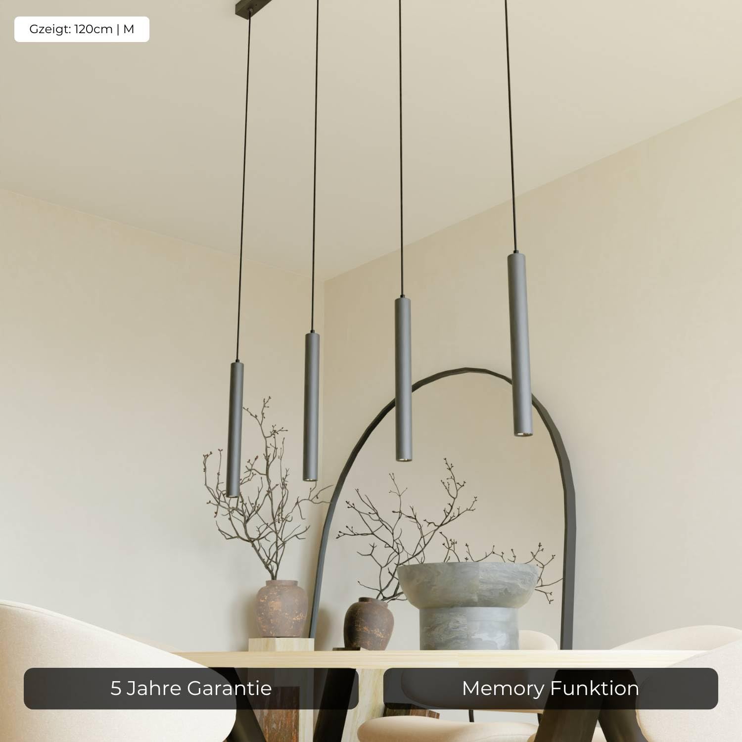 Dimmbare Pendelleuchte 'Learis', LED Deckenleuchte, moderne Hängelampe Esstisch Wohnzimmer Smart Home Alexa Google Home Tuya