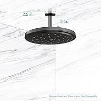 Vista 16 de OFFO Brazo de ducha con brida, oro brillante de 3 pulgadas, cabezal de ducha de lluvia de repuesto, brazo recto, montado en techo para cabezal