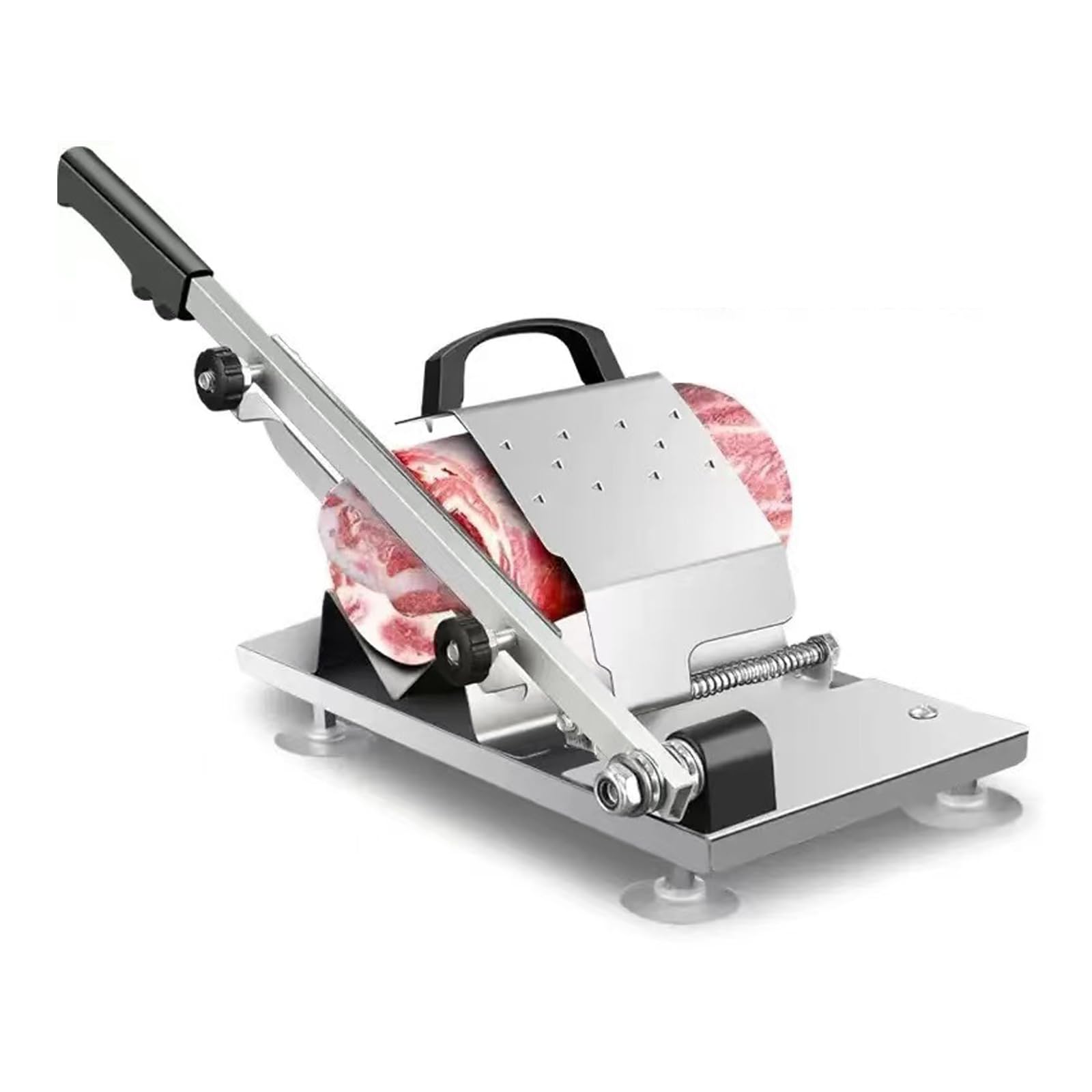 Affettatrice Manuale per Carne congelata Taglierina in Acciaio Inossidabile Macchina per Uso Domestico Cucina Commerciale Rotolo di Carne di Manzo Affettatrici per Amante