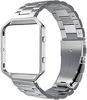 Vista 1 de Simpeak Correa de acero inoxidable para mujeres y hombres con marco de acero inoxidable compatible con Fitbit Blaze, herramienta de extracción Match
