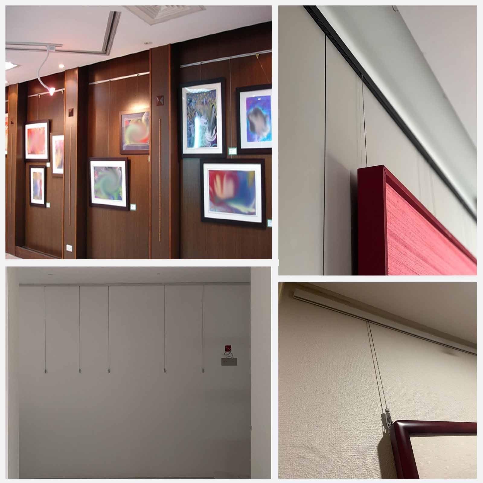 cimaise pour tableau Système De Cimaise De 30, 90, 150, 250, 500 Cm De Longueur, Système De Suspension De Tableaux À Montage Mural Pour Le Salon(L 50 cm)