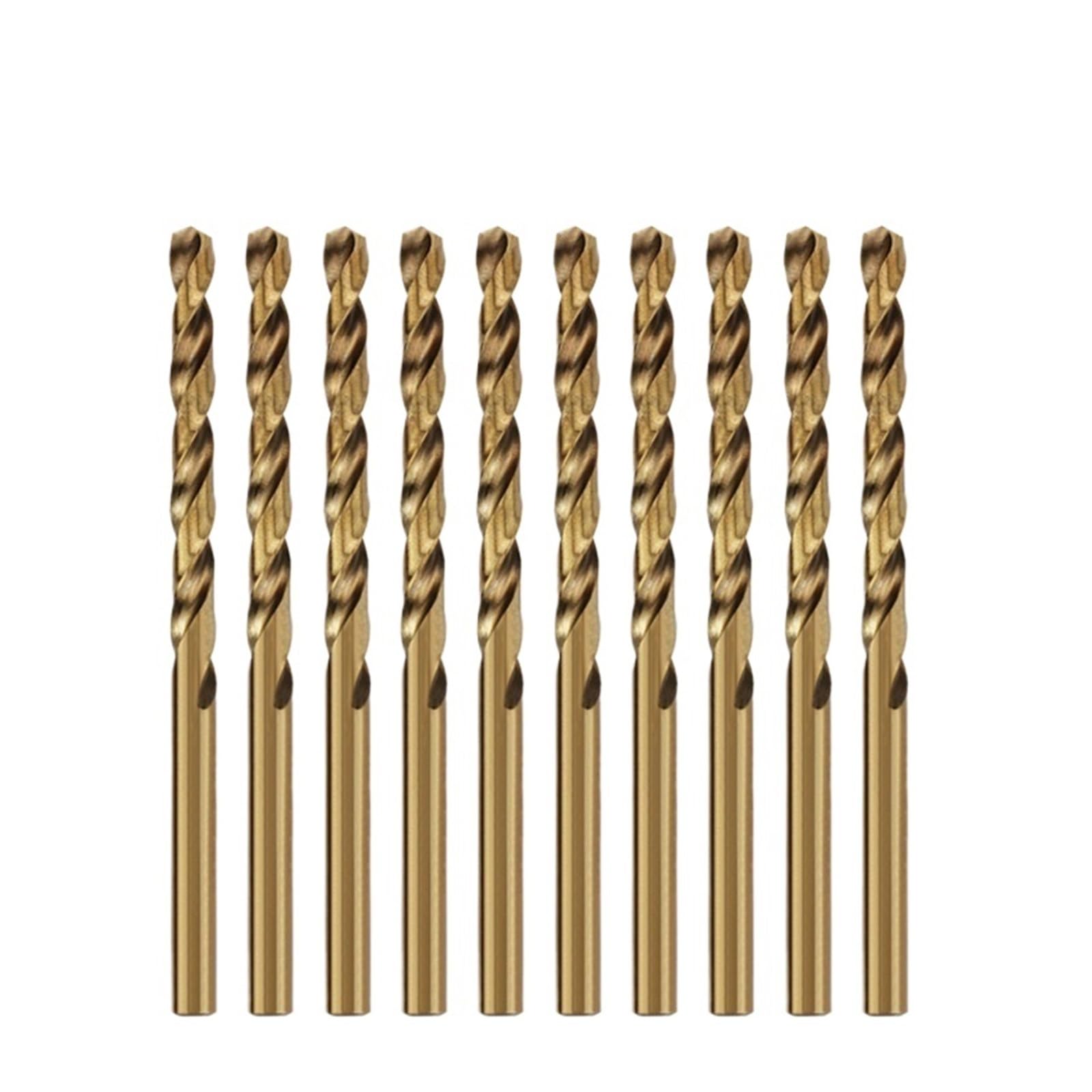 Lot de 10 forets hélicoïdaux en cobalt HSS-Co M35 for métal HSSE, aluminium, cuivre, acier inoxydable, titane, 6 mm à 13 mm(8.0mm)