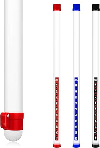 Juego de recogedor de golf de 3 piezas, tubo grueso profesional, tubo de plástico, reciclador de pelota de golf transparente con liberación de bola,