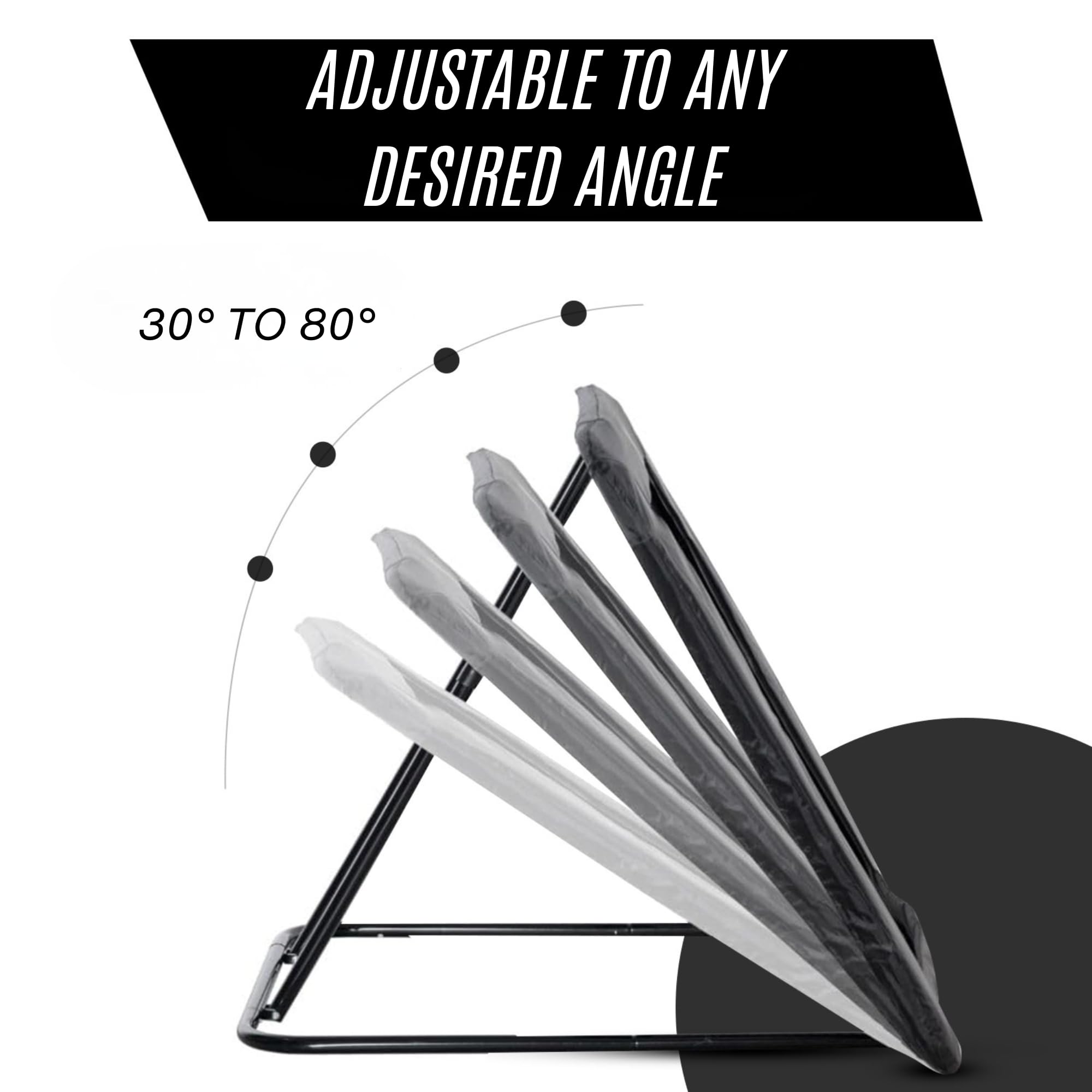 Rebounder 100 × 100 cm – Rete da Allenamento Pieghevole con 5 Angolazioni Regolabili – Telaio in Acciaio, 20 Elastici, Picchetti Inclusi – Per Calcio, Pallamano e Tchoukball
