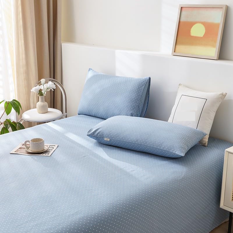 Drap housse en pur coton épais 240x270cm pour lit double de 2m