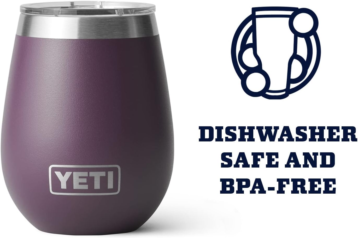 YETI Stainless Steel Rambler Wine Drinking_Cup, Vacuum Insulated, with MagSlider Lid, 10 Ounces, Nordic Purple