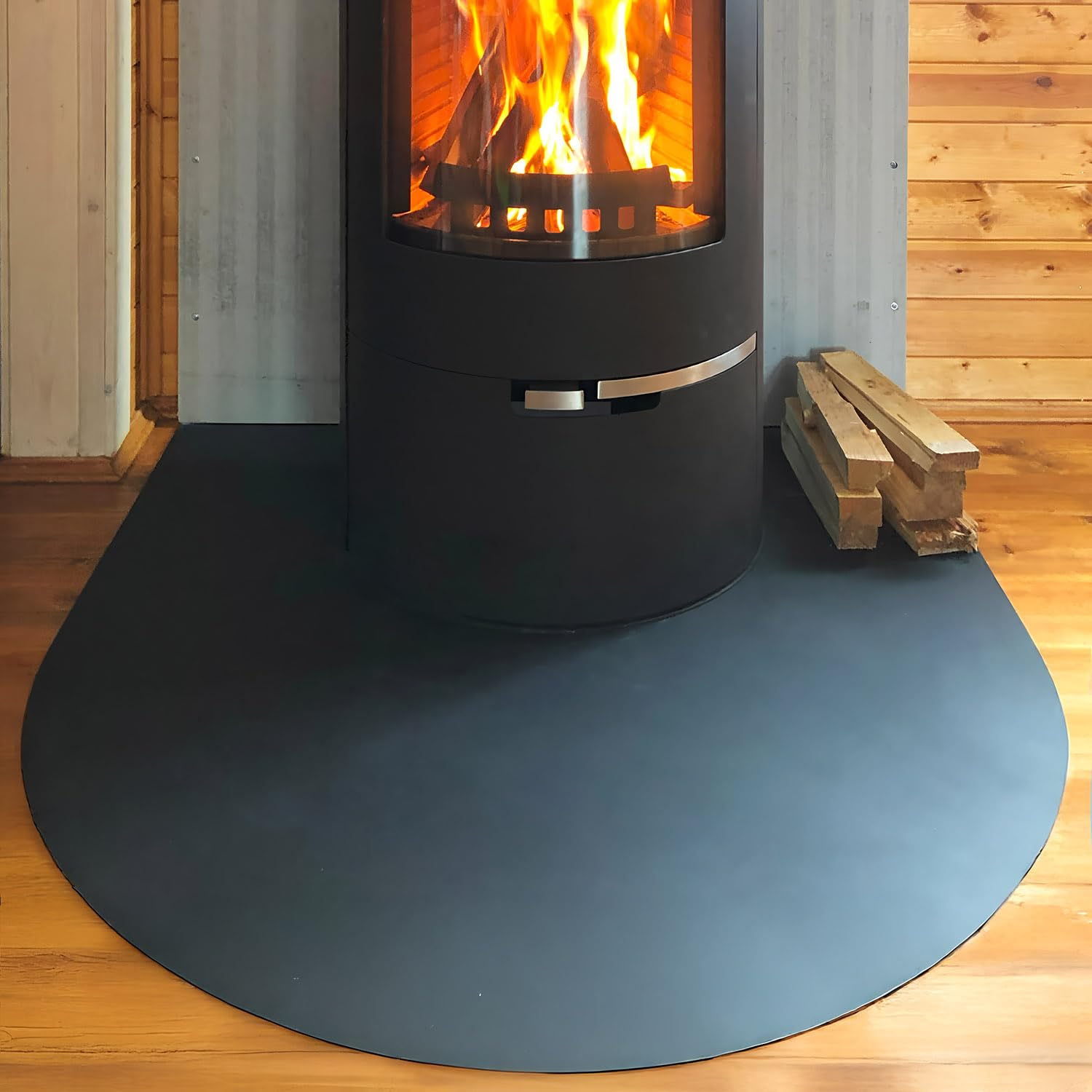 Tappeto Ignifugo in Metallo 100x100 cm | Finitura Opaca | Antiscintilla | Facile da Pulire | Resistente alle Alte Temperature | in Acciaio | Protezione del Pavimento | Colore Nero
