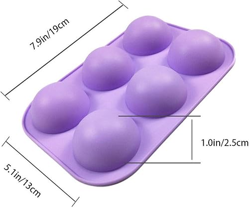 Miniatura 6 de Molde de silicona semiesfera de 6 cavidades para hacer bombas de chocolate caliente, pasteles, gelatina, pudín, jabón hecho a mano, molde de media