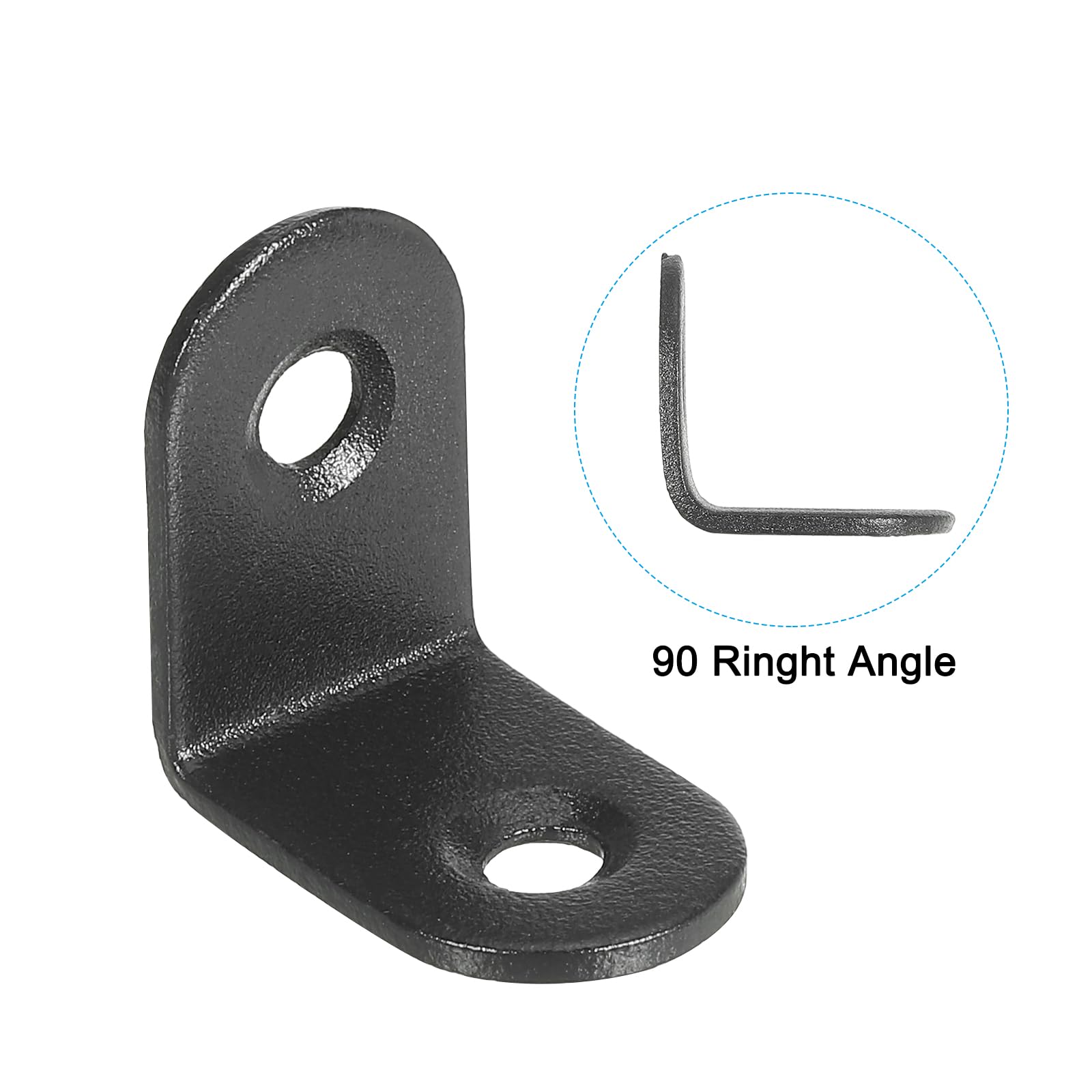 PATIKIL Stainless Steel Corner Braces 0.98 x 0.98 Inch,12 Pieces L Bracket Joint Right Angle Support Bracket L Shaped Corner Fasteners with Screws for Shelves Black - Image 3