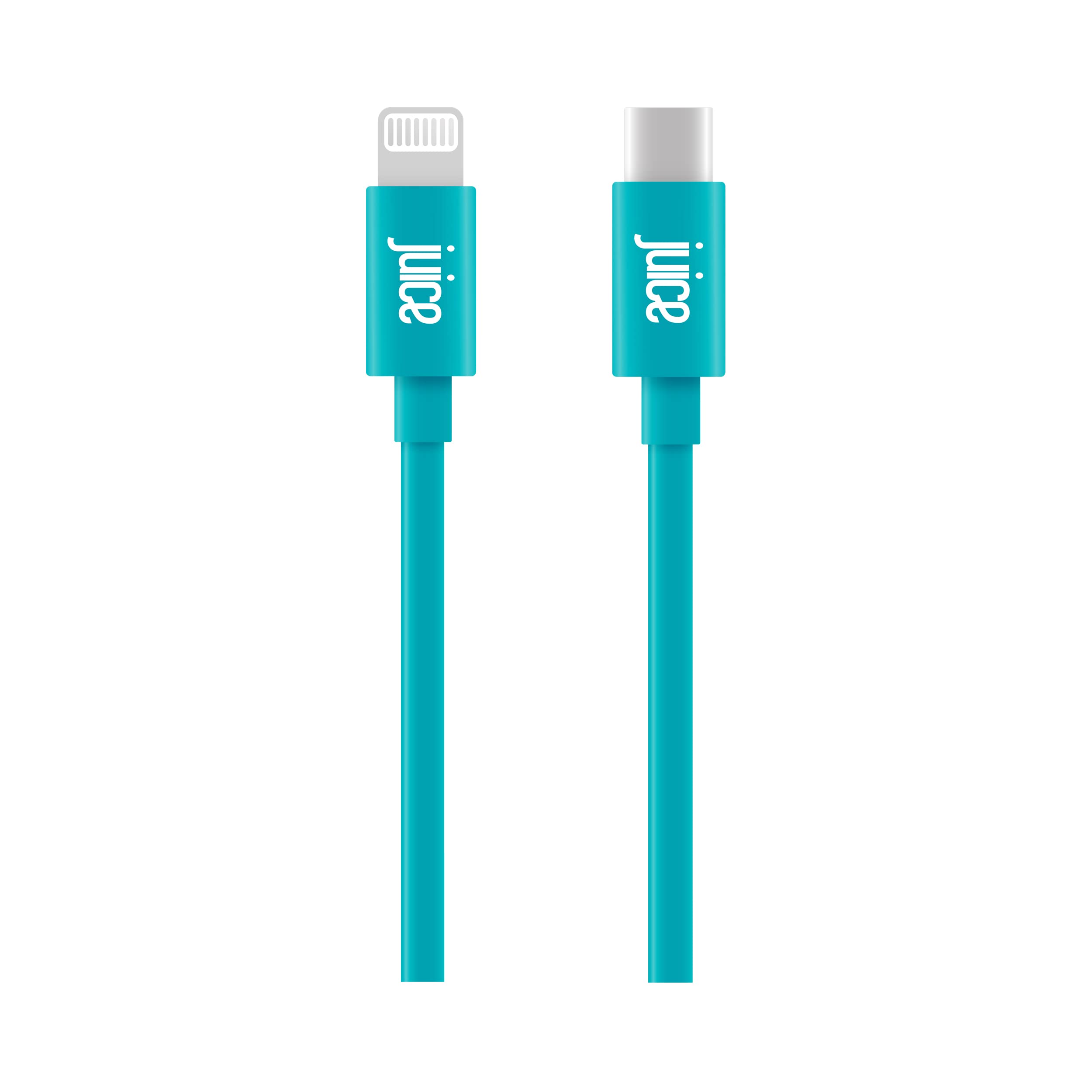 Juice USB Type C - Apple Lightning, 2m Charger and Sync Cable for Apple iPhone 13, 13 Pro, 12, 12 Mini, SE, 11, XS, XR, X, 8, 7, 6, 5, iPad, Airpods - Teal | Amazon Exclusive
