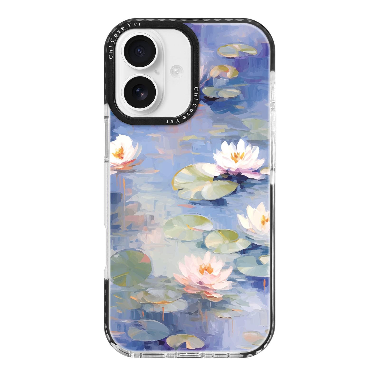 Coque iPhone 16 esthétique étang fleuri pour le quotidien - 8