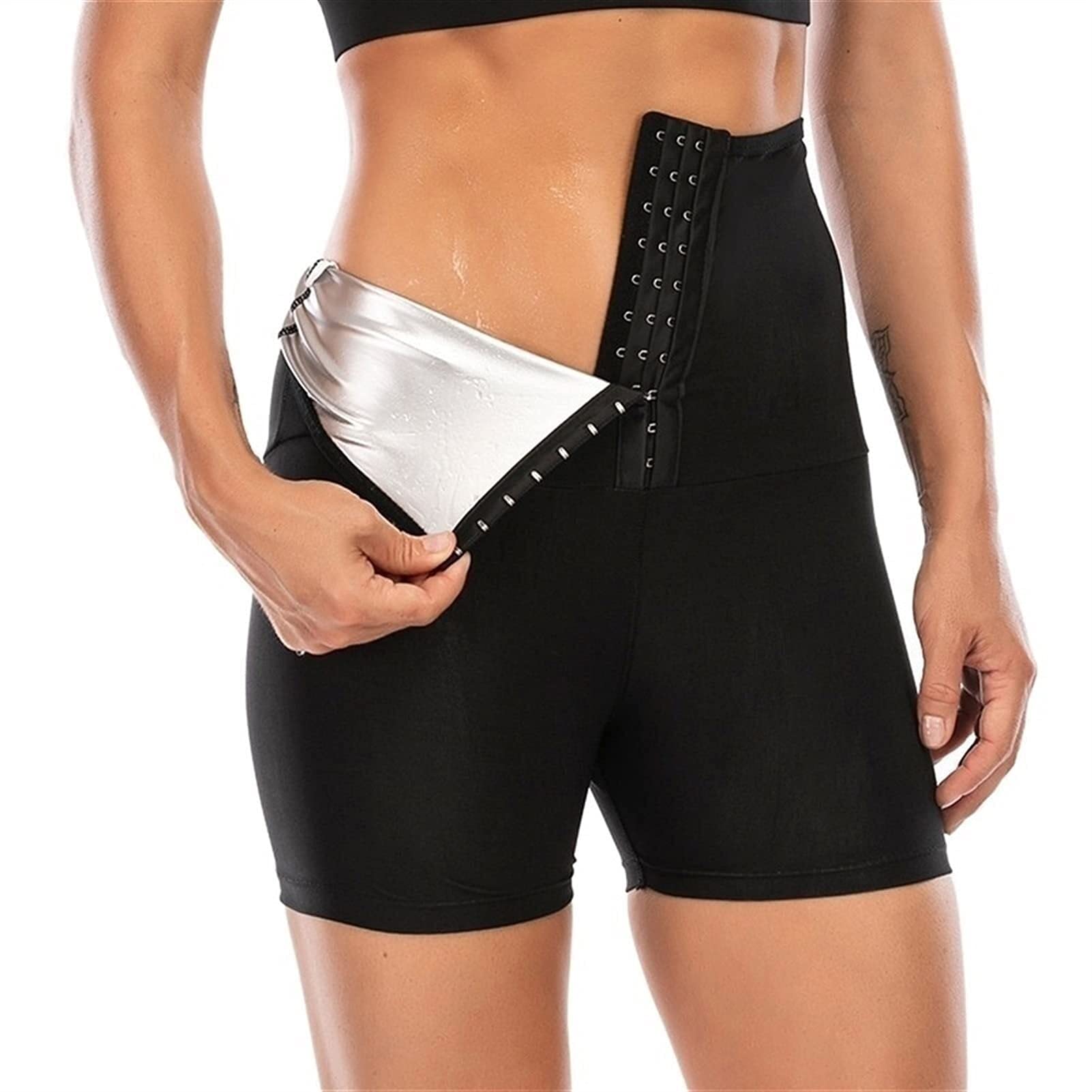 SIYAN Pantalones Cortos De Sauna, Pantalones De Sauna, Pantalones Moldeadores De Cintura Alta, Leggings, Traje De Entrenamiento, Entrenador De Cintura, Chándal Moldeador, Yoga For Mujeres(A,M)
