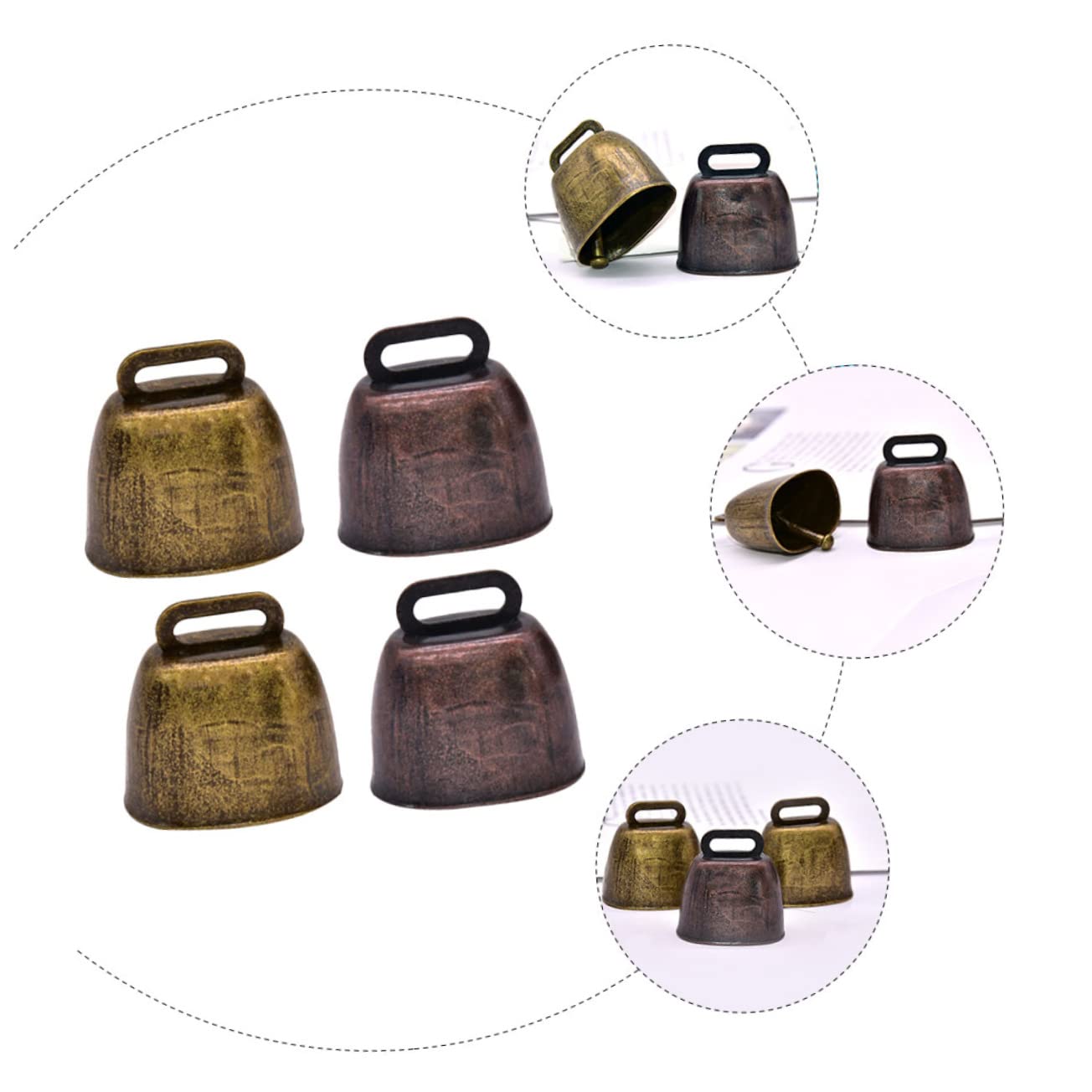 12 Pcs Cow Bell Hanging Decor Grazing Bells Grazing Supplies -lost Bells Cattle Bell -theft Bells Pendant Ornament Sheep Bell Bells for Farming Iron Bells