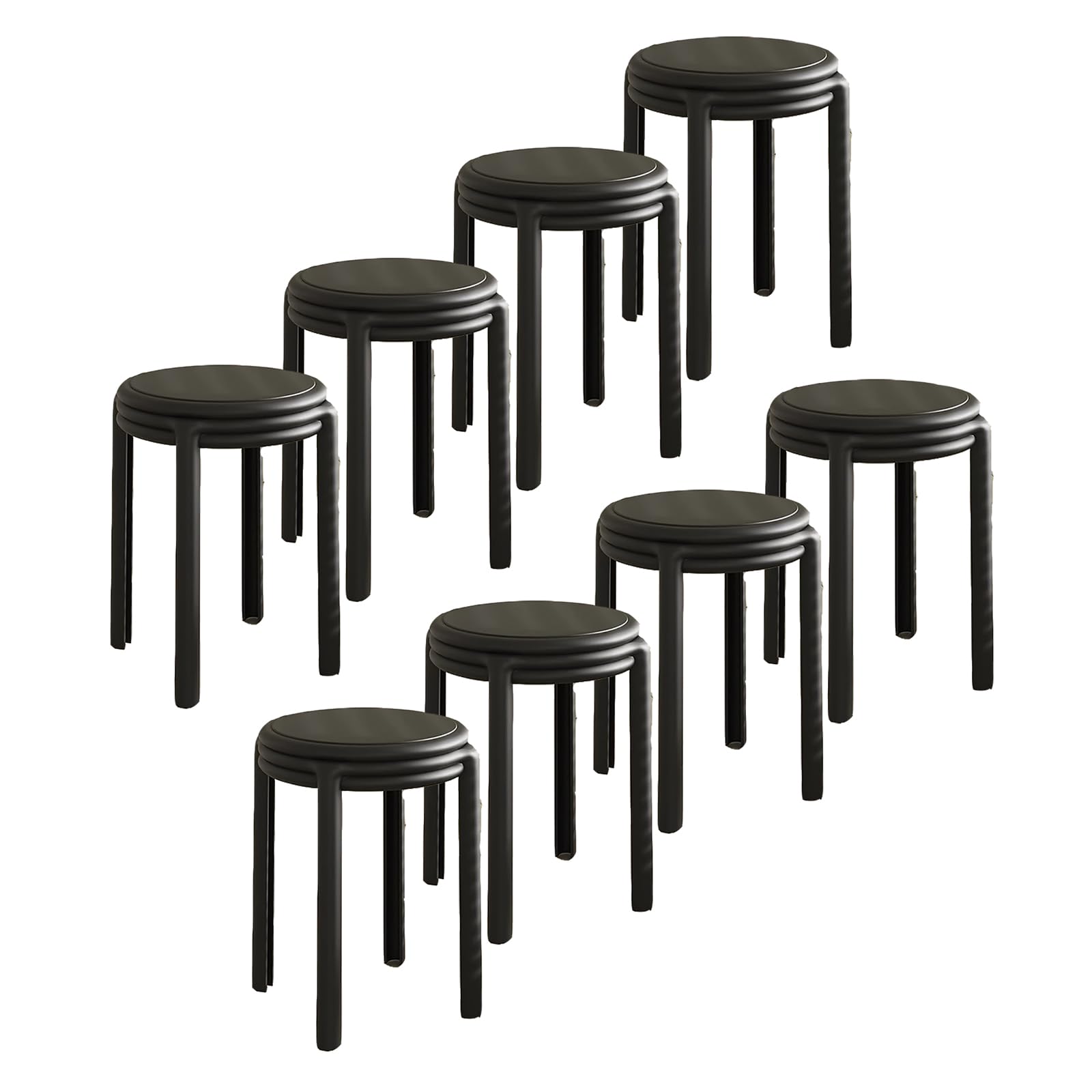(Set of 8, Black)