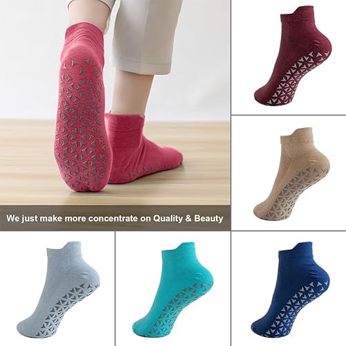Miniatura 2 de NuAngela Calcetines de agarre para pilates con agarres para mujer, calcetines de yoga antideslizantes para barre ballet, baile, hospital