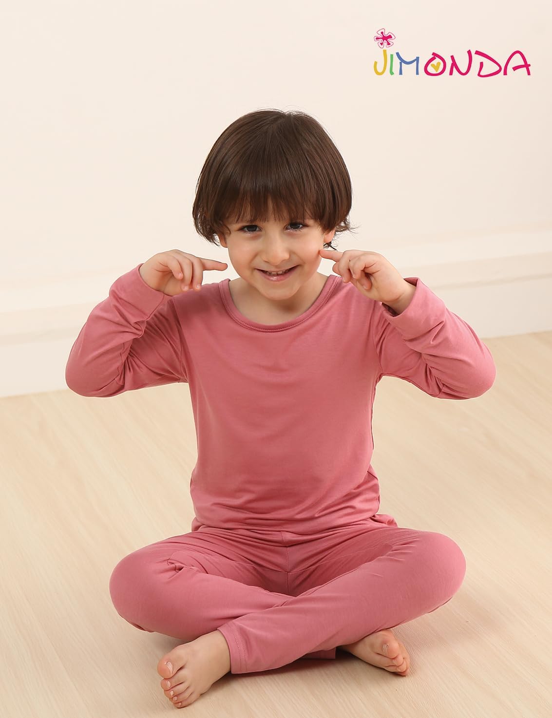 Jimonda Toddler Kids Girls Boys Pajamas Sets Soft Comfy Jammies Tencel Solid Raglan Sleepwear Pajamas Pjs 2pcs Set 18M-8Y - Image 3