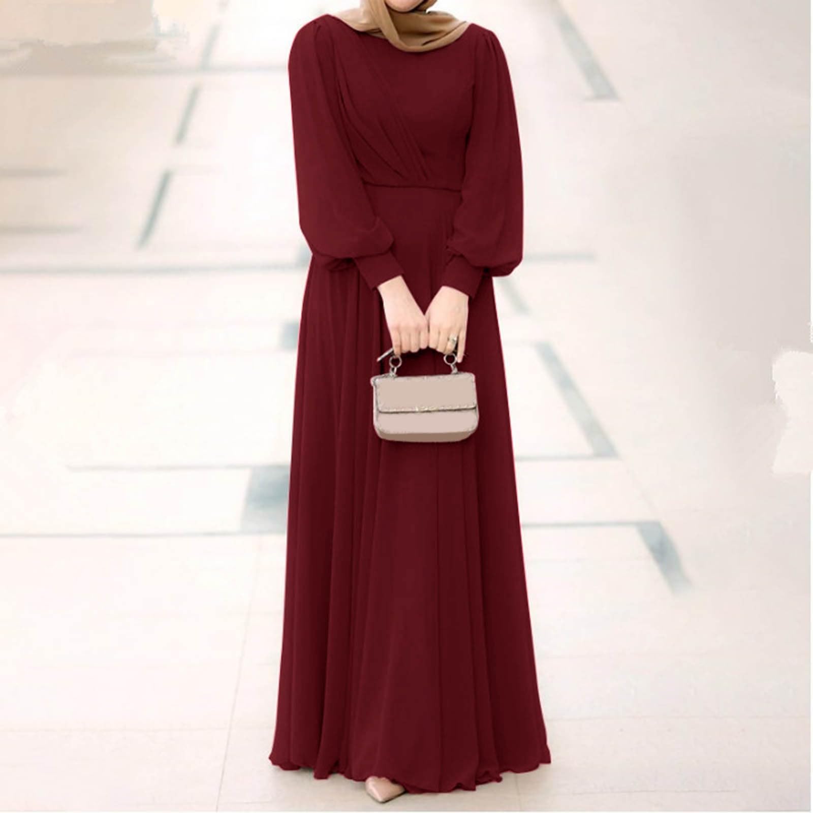 Robe de Prière Musulmane Femme Robe de prière Abaya Islamique Une pièce à Manches Longues Ethnique Longue Ramadan Robes de Prière Tenue Vetement pour Soirée, Ramadan, Aid, Prière, Fête