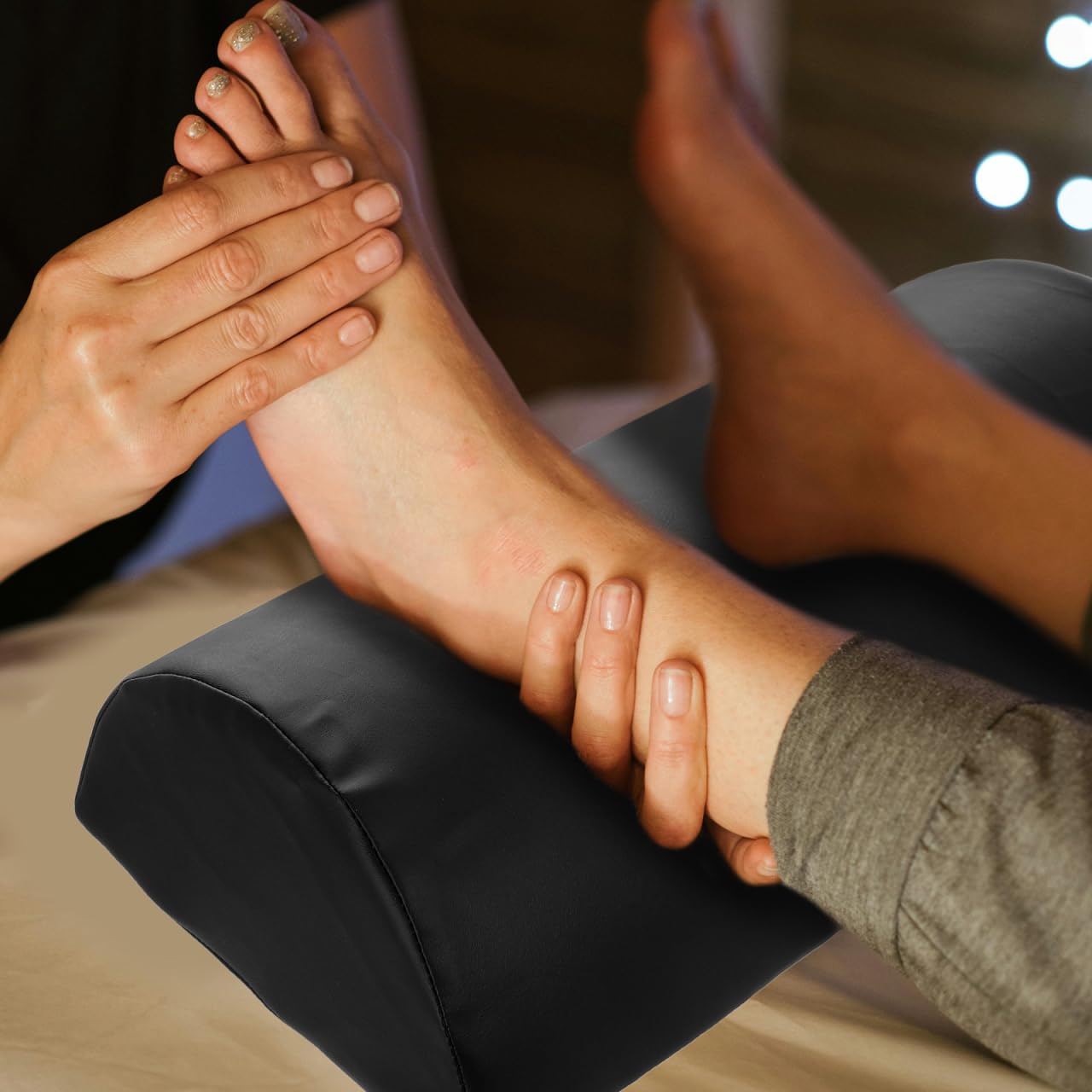 Veemoon Coussin Demi-Rond Ferme pour Table de Massage Support Confortable pour Jambes et Antidérapant Spa et Salons de