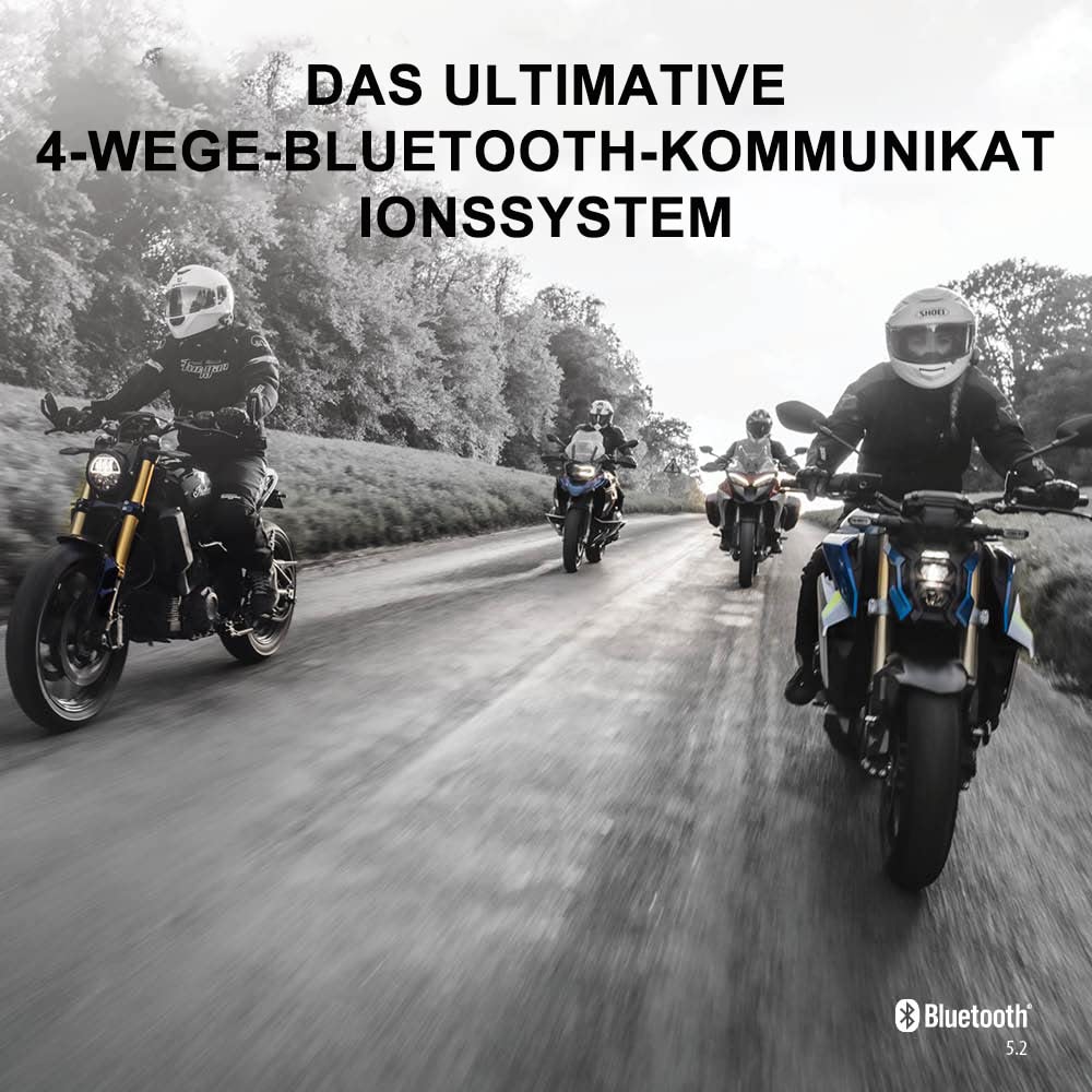 Cardo, Motorrad-Gegensprechanlagen-Kit Bluetooth Freecom 4X Solo, Einzelpackung, Black