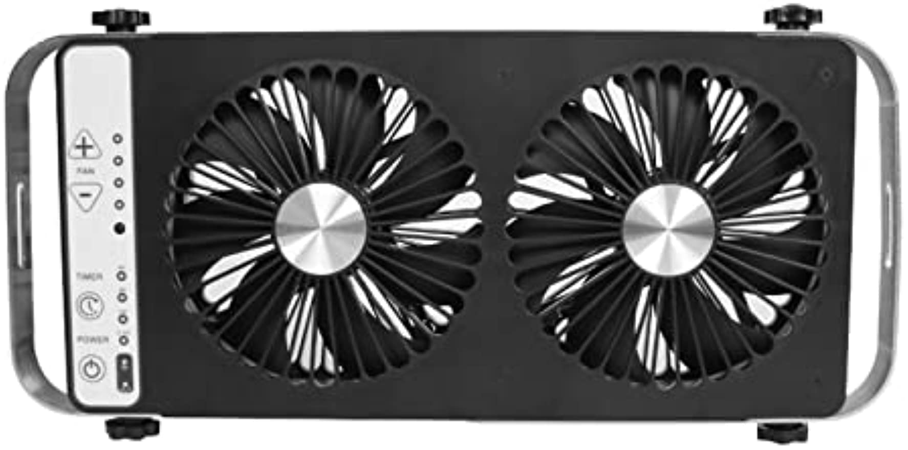 VOIV 12V DC Rv Silent Roof Fan Portable Fan Removable Bed Car Mute Two-Way Exhaust Fan Car Sunroof Row Radiator Cooling for Caravan for Automotive Caravan Motorhome (Black)
