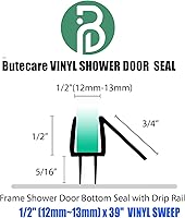 Vista 3 de Paquete de 2 sellos inferiores de puerta de ducha sin marco para puertas de vidrio, evita fugas de ducha y crea una barrera de agua