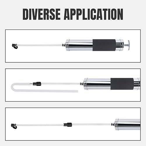 Miniatura 4 de Thorstone Bomba extractora de fluidos automotriz de acero SPCC de 500cc, jeringa de cambio de aceite manual con manguera de goma de 19.7 in y 2