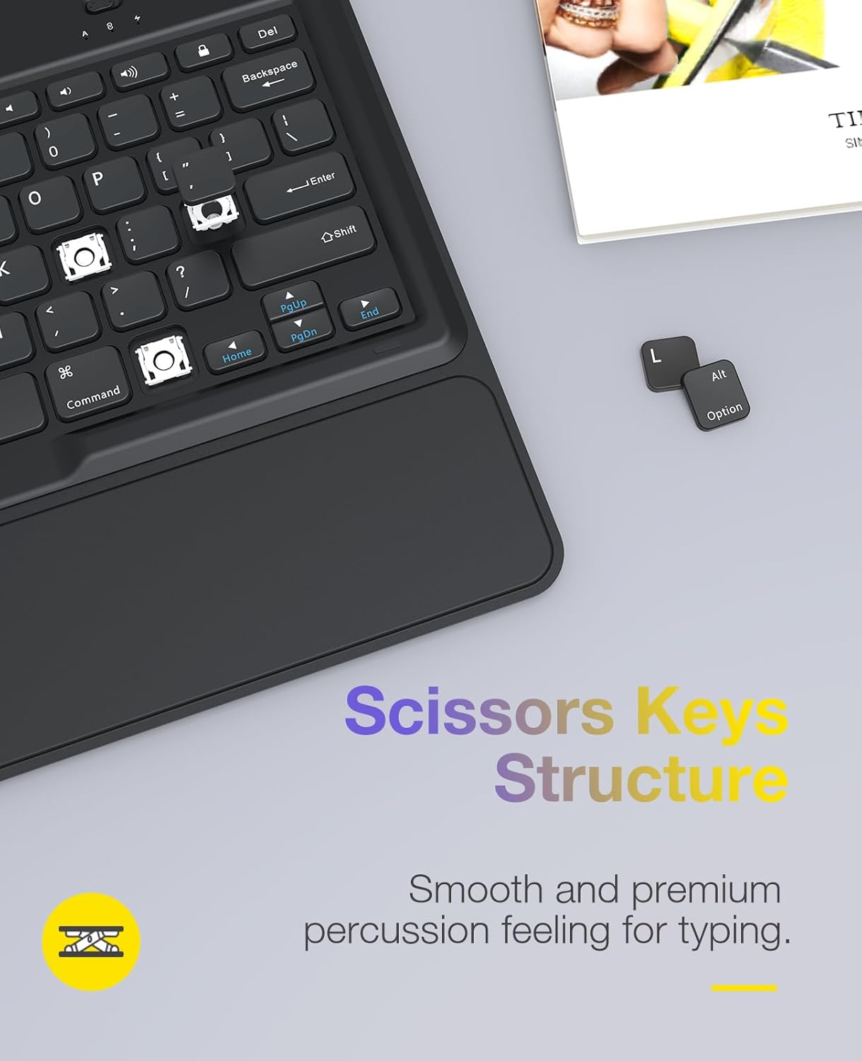 for iPad Pro 12.9 Case with Keyboard Compatible for iPad Pro 12.9" 2015/2017, Ultra-Thin PU Leather Silicon Rugged Shock Keyboard Stand Case with Pencil Holder (Not Fit for 2018 iPad)-Blue