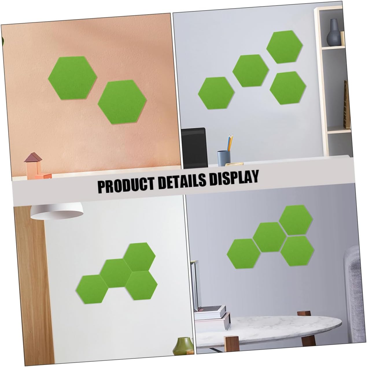 Soundproof Felt Decorative Panel 24pcs Hexagon Bulletin Board Classroom Office Wall Protectors