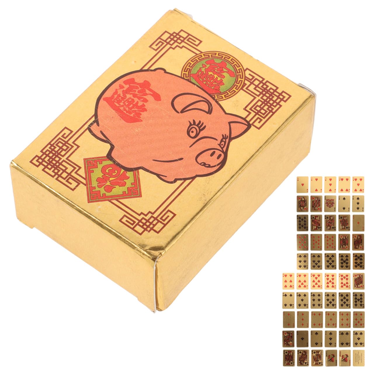 VICASKY Mini Gold Foil Poker Playing Cards, Travel Deck Poker Play Cards Set Tricks Tool for Learning and Party Games Camping Travel