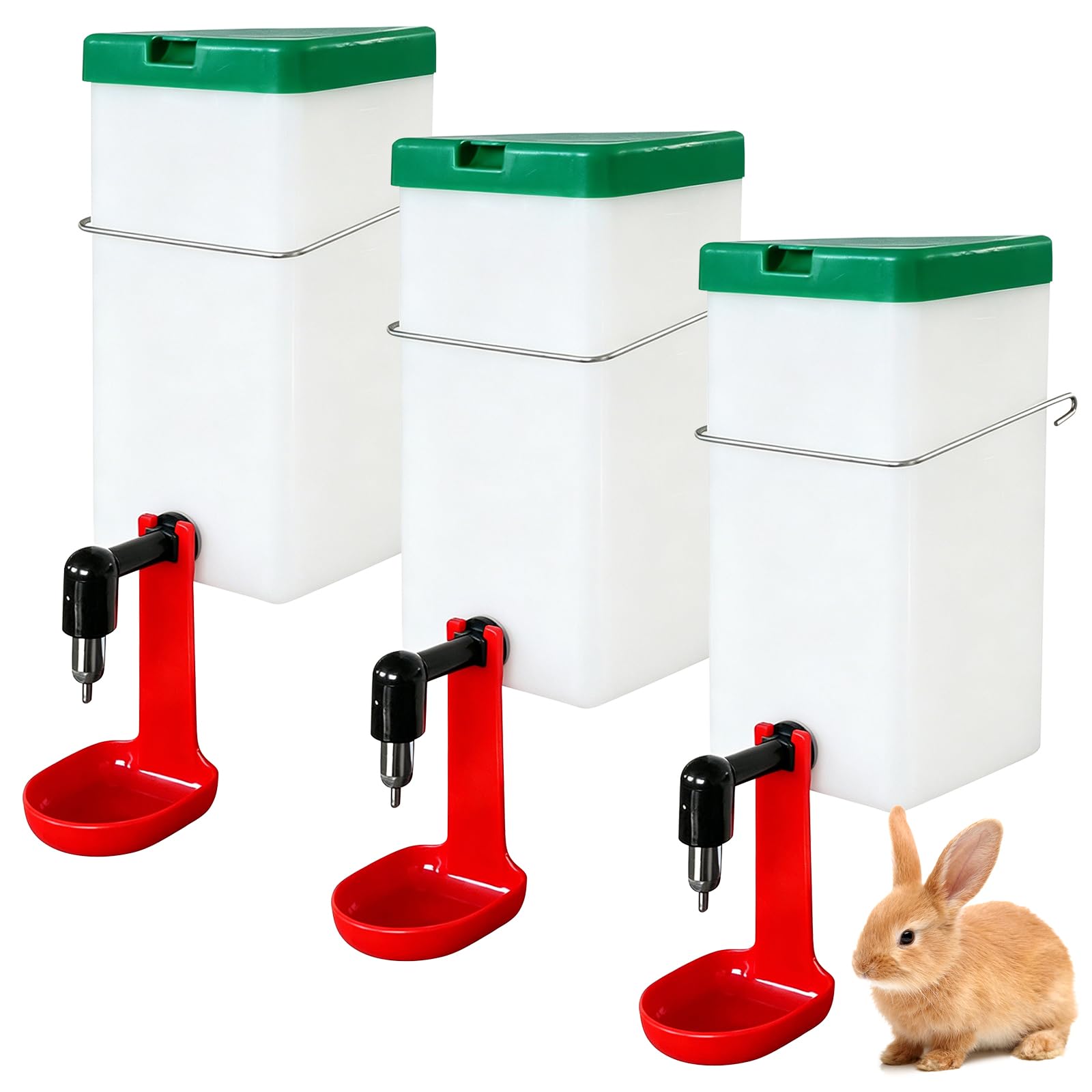 Lot de 3 abreuvoirs pour lapins - 1000 ml - Distributeur d'eau automatique à suspendre - Bouteille d'eau pour animaux de compagnie - Sans goutte - Pour rongeurs, petits animaux